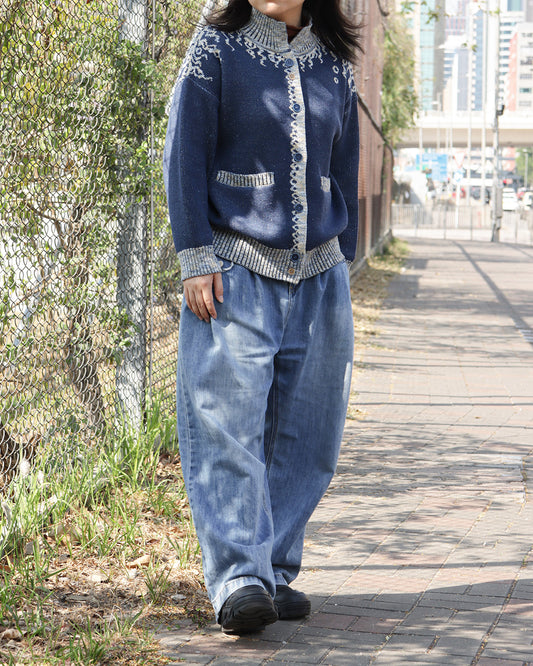 哦OK…針織提花立領開衫