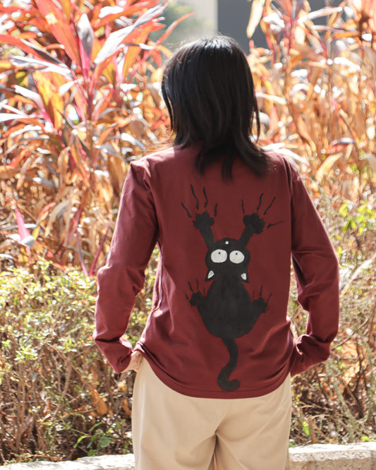 抓牆貓咪繪畫上衣